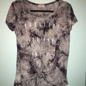 positive gray tie die shirt